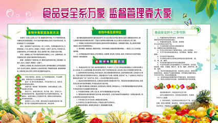 食品安全群眾監督管理食物中毒知識普及展板